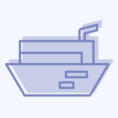 Simge Kargo Mavnası. Ulaşım sembolüyle ilgili. İki ton stili. dizayn edilebilir