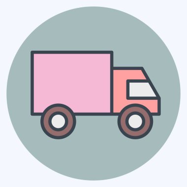 Simge Kargo Kamyonu. Ulaşım sembolüyle ilgili. renk arkadaşı stili. dizayn edilebilir