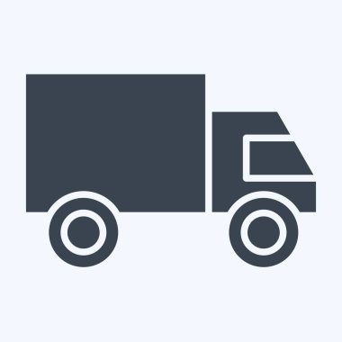 Simge Kargo Kamyonu. Ulaşım sembolüyle ilgili. Kabartma tarzı. dizayn edilebilir