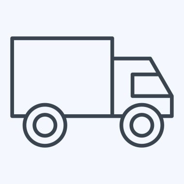 Simge Kargo Kamyonu. Ulaşım sembolüyle ilgili. Sıra tarzı. dizayn edilebilir