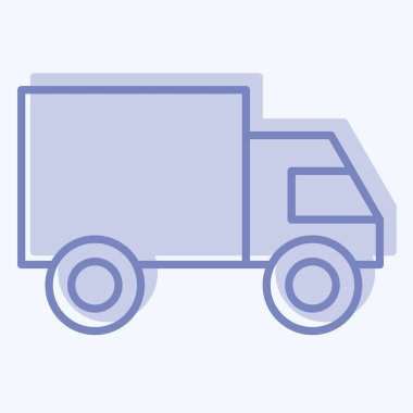 Simge Kargo Kamyonu. Ulaşım sembolüyle ilgili. İki ton stili. dizayn edilebilir