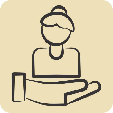 Kadınlara İlgi Simgesi. Feminizm sembolüyle ilgili. El çizimi tarzı. dizayn edilebilir