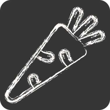 Simge Havucu. Meyve ve Sebze Sembolü ile ilgili. Tebeşir stili. düzenlenebilir