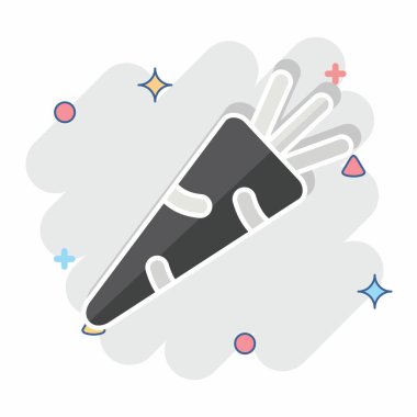 Simge Havucu. Meyve ve Sebze Sembolü ile ilgili. Çizgi roman. düzenlenebilir