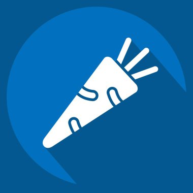 Simge Havucu. Meyve ve Sebze Sembolü ile ilgili. Uzun gölge tarzı. düzenlenebilir