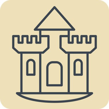 Simge Kalesi. House sembolüyle ilgili. El çizimi tarzı. dizayn edilebilir