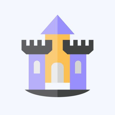 Simge Kalesi. House sembolüyle ilgili. Düz stil. dizayn edilebilir