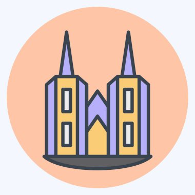 Simge Katedrali. House sembolüyle ilgili. renk arkadaşı stili. dizayn edilebilir