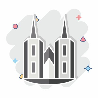 Simge Katedrali. House sembolüyle ilgili. Çizgi roman. dizayn edilebilir