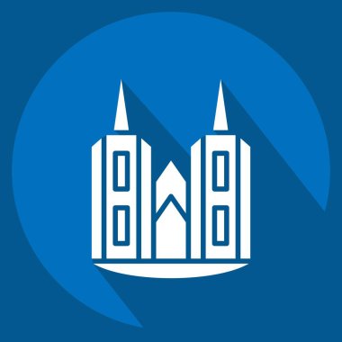 Simge Katedrali. House sembolüyle ilgili. Uzun gölge tarzı. dizayn edilebilir