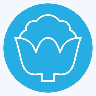 Icon Cauli Çiçeği. Meyve ve Sebze Sembolü ile ilgili. Mavi gözlü. düzenlenebilir