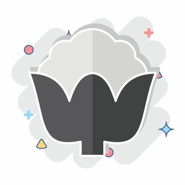 Icon Cauli Çiçeği. Meyve ve Sebze Sembolü ile ilgili. Çizgi roman. düzenlenebilir