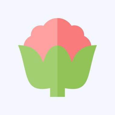 Icon Cauli Çiçeği. Meyve ve Sebze Sembolü ile ilgili. Düz stil. düzenlenebilir