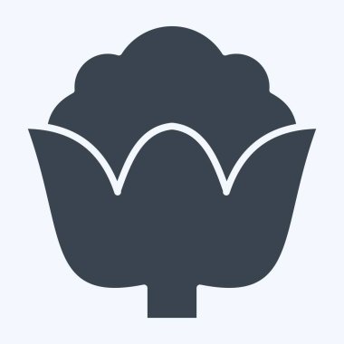 Icon Cauli Çiçeği. Meyve ve Sebze Sembolü ile ilgili. Kabartma tarzı. düzenlenebilir