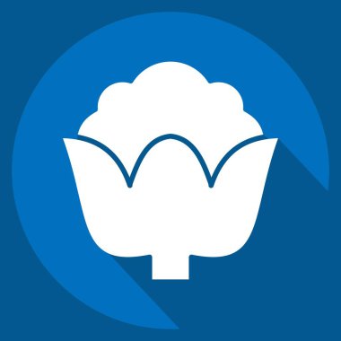 Icon Cauli Çiçeği. Meyve ve Sebze Sembolü ile ilgili. Uzun gölge tarzı. düzenlenebilir