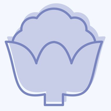 Icon Cauli Çiçeği. Meyve ve Sebze Sembolü ile ilgili. İki ton stili. düzenlenebilir