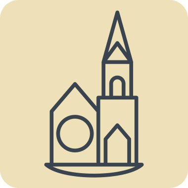 Simge Şapeli. House sembolüyle ilgili. El çizimi tarzı. dizayn edilebilir