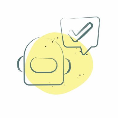 Simge Chatbot. Konuşma sembolüyle ilgili. Renkli Leke Biçimi. dizayn edilebilir