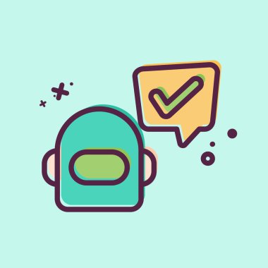 Simge Chatbot. Konuşma sembolüyle ilgili. MBE tarzı. dizayn edilebilir