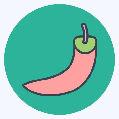 Icon Chili. Meyve ve Sebze Sembolü ile ilgili. renk arkadaşı stili. düzenlenebilir
