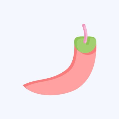 Icon Chili. Meyve ve Sebze Sembolü ile ilgili. Düz stil. düzenlenebilir