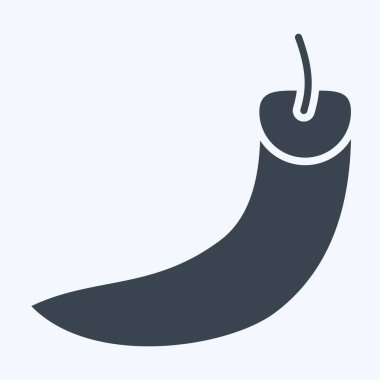 Icon Chili. Meyve ve Sebze Sembolü ile ilgili. Kabartma tarzı. düzenlenebilir