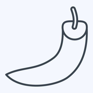 Icon Chili. Meyve ve Sebze Sembolü ile ilgili. Sıra tarzı. düzenlenebilir