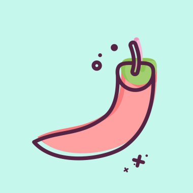 Icon Chili. Meyve ve Sebze Sembolü ile ilgili. MBE tarzı. düzenlenebilir