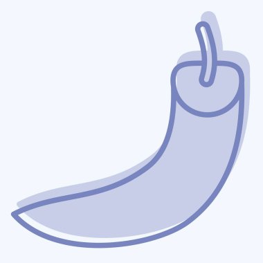 Icon Chili. Meyve ve Sebze Sembolü ile ilgili. İki ton stili. düzenlenebilir