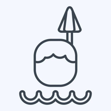 Icon Hindistan cevizi içeceği. Hawaii sembolüyle ilgili. Sıra tarzı. dizayn edilebilir