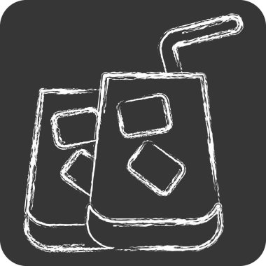 Simge Kuyruk. Hawaii sembolüyle ilgili. Tebeşir stili. dizayn edilebilir