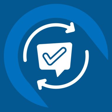 Simge Yorumları. Konuşma sembolüyle ilgili. Uzun gölge tarzı. dizayn edilebilir