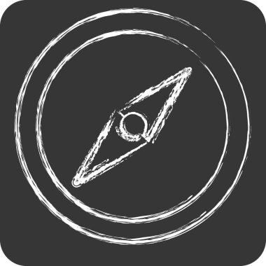 Simge Pusula. Konum sembolüyle ilgili. Tebeşir stili. dizayn edilebilir