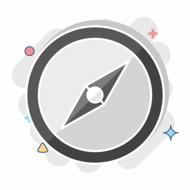 Simge Pusula. Konum sembolüyle ilgili. Çizgi roman. dizayn edilebilir