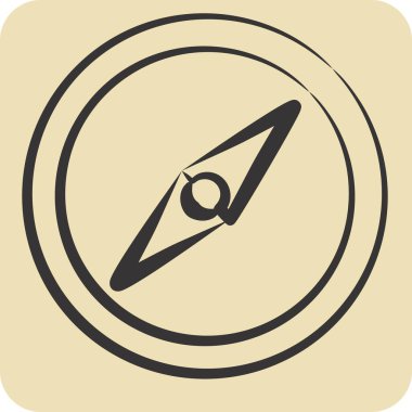 Simge Pusula. Konum sembolüyle ilgili. El çizimi tarzı. dizayn edilebilir