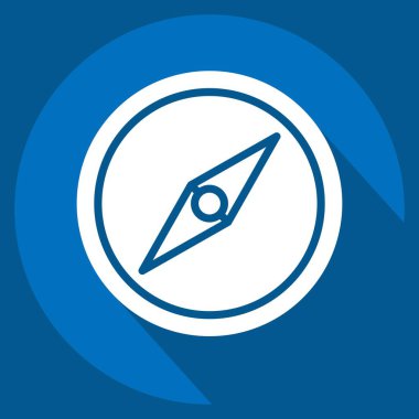 Simge Pusula. Konum sembolüyle ilgili. Uzun gölge tarzı. dizayn edilebilir