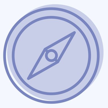 Simge Pusula. Konum sembolüyle ilgili. İki ton stili. dizayn edilebilir