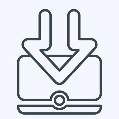 Simge Bilgisayarı. İndirme sembolüyle ilgili. Sıra tarzı. dizayn edilebilir