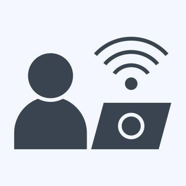 Simge Bağlantısı. Wifi sembolüyle ilgili. Kabartma tarzı. dizayn edilebilir