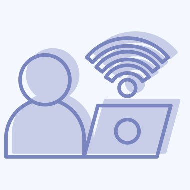 Simge Bağlantısı. Wifi sembolüyle ilgili. İki ton stili. dizayn edilebilir