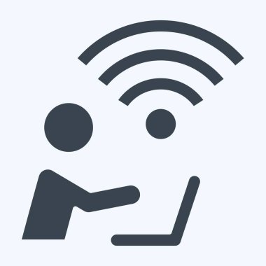 Simge Bağlantısı. Wifi sembolüyle ilgili. Kabartma tarzı. dizayn edilebilir