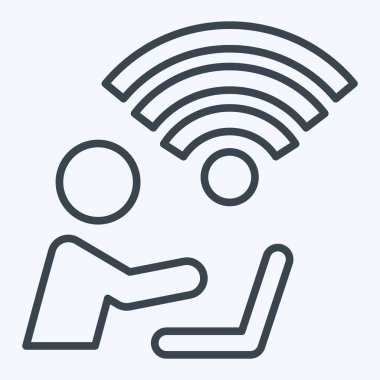 Simge Bağlantısı. Wifi sembolüyle ilgili. Sıra tarzı. dizayn edilebilir