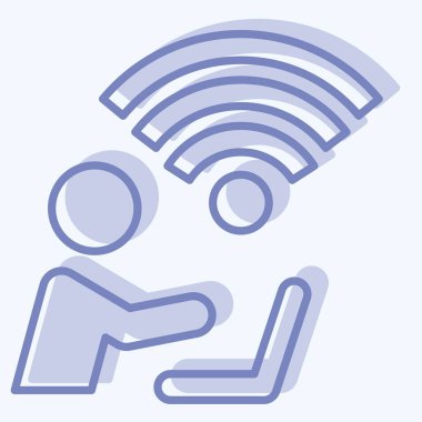 Simge Bağlantısı. Wifi sembolüyle ilgili. İki ton stili. dizayn edilebilir