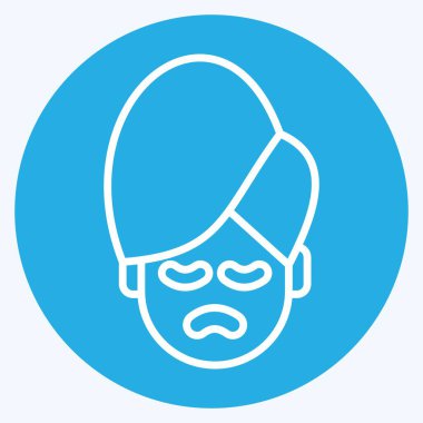 Simge Birleşim Plastiği. Kozmetoloji sembolüyle ilgili. Mavi gözlü. dizayn edilebilir