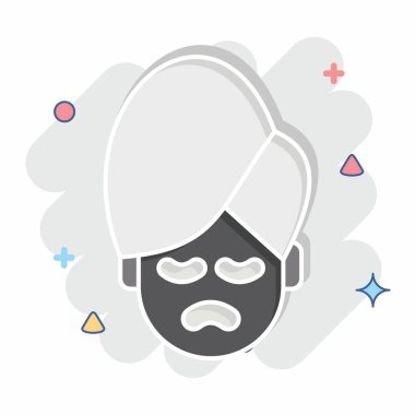 Simge Birleşim Plastiği. Kozmetoloji sembolüyle ilgili. Çizgi roman. dizayn edilebilir