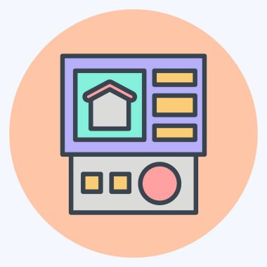 Simge Kontrol Paneli. İç Güvenlik sembolüyle ilgili. renk eşi biçimi