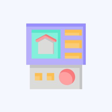 Simge Kontrol Paneli. İç Güvenlik sembolüyle ilgili. düz biçim