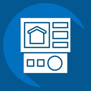 Simge Kontrol Paneli. İç Güvenlik sembolüyle ilgili. uzun gölge biçimi