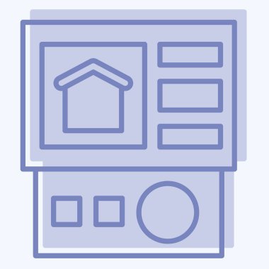 Simge Kontrol Paneli. İç Güvenlik sembolüyle ilgili. iki ton biçimi