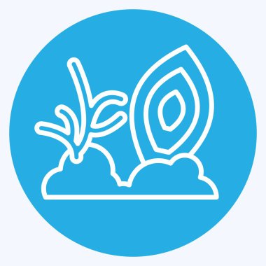 İkon Mercan. Hawaii sembolüyle ilgili. Mavi gözlü. dizayn edilebilir